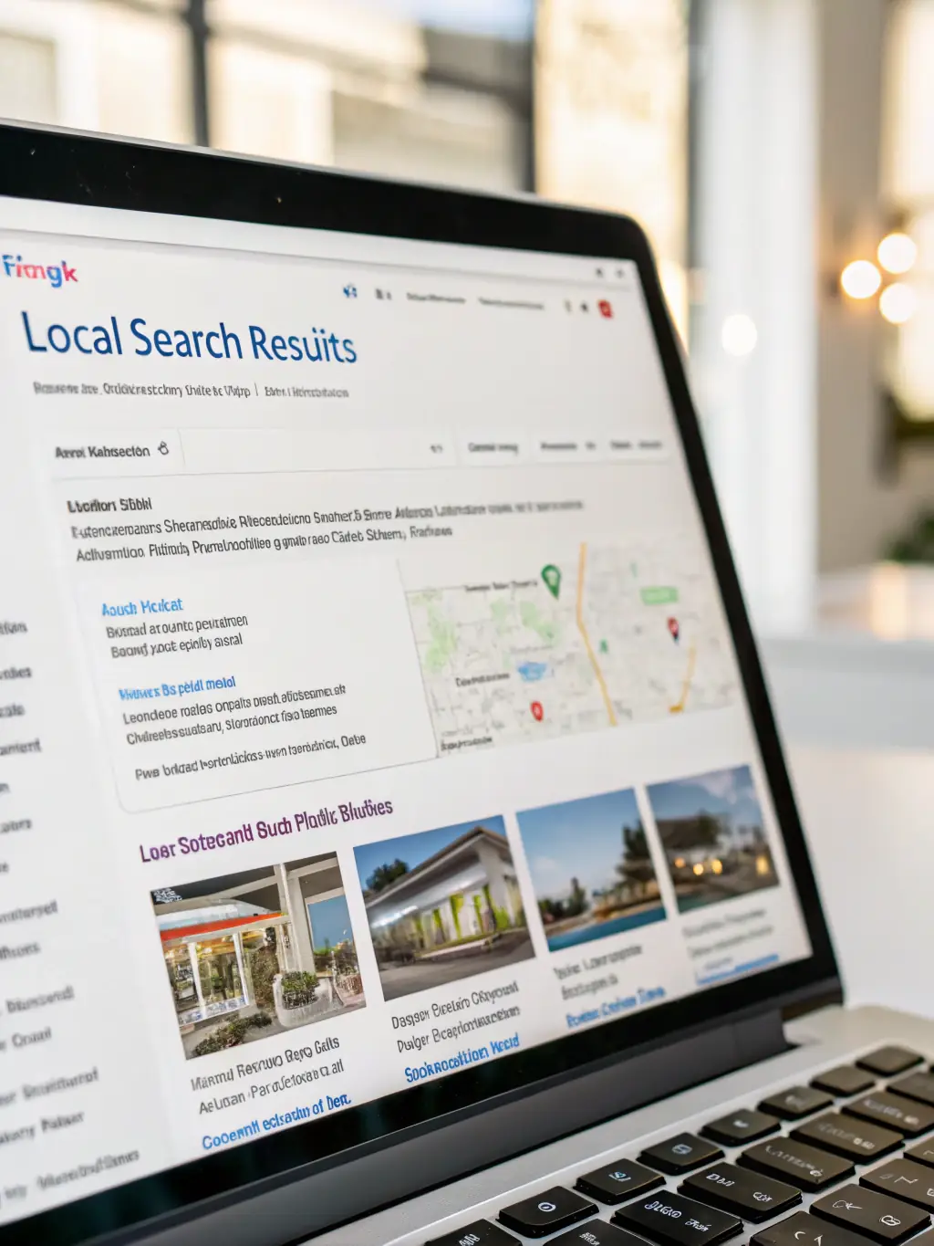 A vibrant image showcasing a premium business listing with enhanced features like photos, videos, customer reviews, and a prominent call-to-action button.